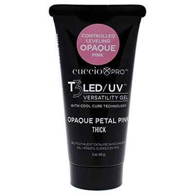 Cuccio T3 Led/Uv Controlled Levelling Thick Viscosity Gel, Opaque Petal Pink Tube, 30 g