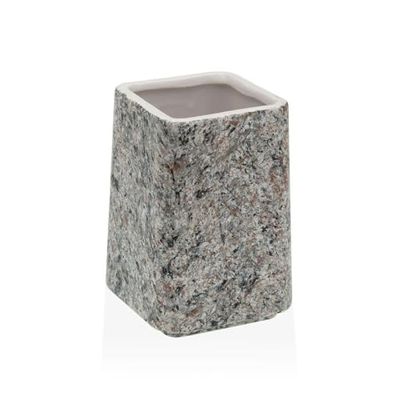 Versa Portacepillos de Dientes Gris Cerámica Plástico 7 x 10 x 7 cm - Marca EAN: 8420327542045