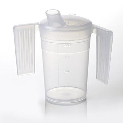 NRS Healthcare Feeder Cup with Handle with Wide Spout, White