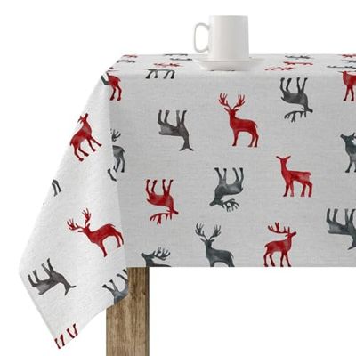 BELUM Nappe de Noël | Nappe Anti-Taches Table rectangulaire résinée | Nappe en résine (Acte plastifié) | Nappe de Table | Nappe de Table Maison (300 x 140 cm)