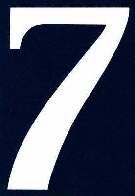 Symbol NA07 Numéro rue pvc adhésif 110 x 40 mm Chiffre 7