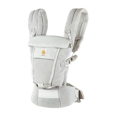 Ergobaby Mochila Portabebé ergonómica Adapt Malla SoftFlex, para recién nacidos, 3 posiciones de transporte, Pearl Grey (BCASFMGRY)