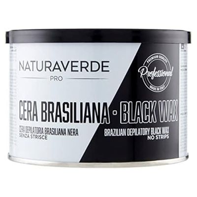 Naturaverde | PRO - Cera Depilatoria Brasiliana Liposolubile, Senza Strisce, Ceretta Brasiliana, Cera a Caldo, Ceretta a Caldo, Barattolo da 400g