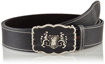 Werner Trachten Unisex klederdrachtriem riem, zwart (zwart Rl 310), 110 cm