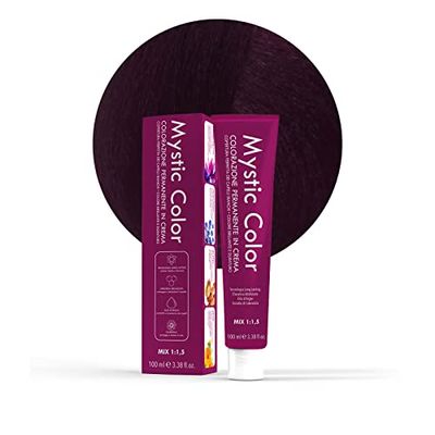 Mystic Color, Coloration Cheveux, Formule Enrichie en Huile d'Argan et Calendula, Crème Colorante Permanente Longue Durée, Brun Irisé 4.2, 100 ml