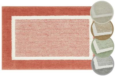 andiamo Tappetino da bagno antiscivolo Maui – Tappetino da bagno morbido e soffice – Tappetino da bagno antiscivolo lavabile 50 x 80 cm rosso ruggine