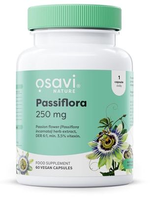 Osavi Passiflora 250 mg – 60 Vegan Capsules | Standardized Passion Flower Extract for Relaxation & Sleep Support | Helps with Mental Tension & Anxiousness
