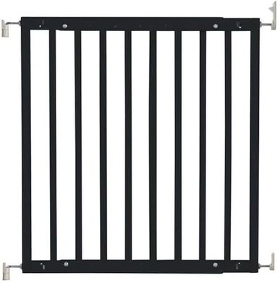 Safetots Barreira de escada de madeira maciça com fixação por parafusos, preto, 63,5 cm - 105,5 cm, porta de bebé de madeira, barreira de segurança de ajuste de parafuso