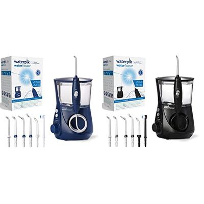 Waterpik Idropulsore Dentale Professional con 7 Testine e Sistema Avanzato di Controllo della Pressione con 10 Impostazioni & WP-662E Idropulsore Dentale Professional con 7 Testine