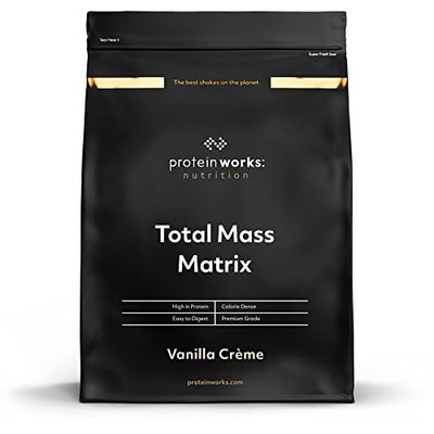 Protein Works - Total Mass Matrix Mass Gainer | High Calorie Protein Powder | Mass Building Protein Shake | Weight Gainer Protein Powder | 16 Servings | Vanilla Crème | 2kg