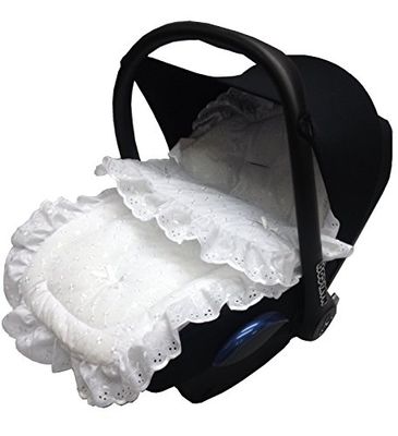 Broderie Anglaise coche asiento saco/Cosy Toes Compatible con Graco Junior Baby/logico blanco