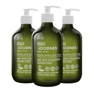 Baylis & Harding Goodness Awaken Lime, Mint & Eucalyptus Hand & Body Lotion, 500 ml (Pack of 1) - Vegan Friendly