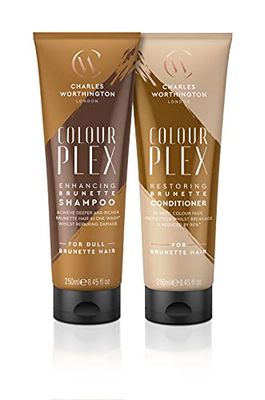 Charles Worthington Colourplex Enhancing Brunette Duo, Shampoo and Conditioner Haircare Routine for Brunette Hair, 2 x 250 ml