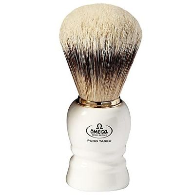 Scheerkwast Omega van vlak Silvertip met handvat van hars