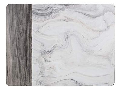 CREATIVE TOPS - Conjunto de 6 toalhas de mesa individuais, parte posterior de cortiça, design de vinhos premium, cortiça, branco e cinzento, Large Placemats