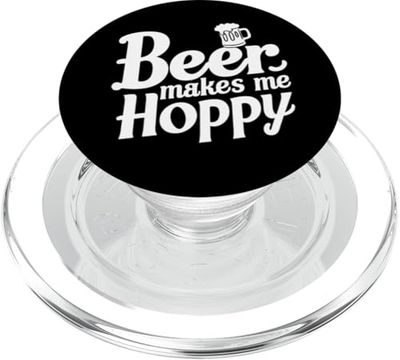 Cerveza, la cerveza me pone lupulado, lúpulo, motivo blanco PopSockets PopGrip para MagSafe