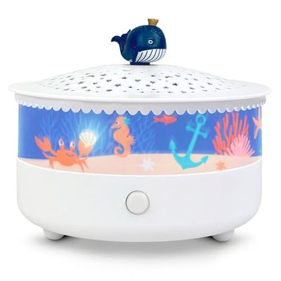 Trousselier - Luce notturna Bebe Musicale e Luminosa Oceano - Luce Notturna Rilevatore di Pianto Bambino Proiettore Stella Ricaricabile USB - Musica La Bella al Legno Dormire - 14 cm