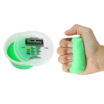 CanDo TheraPutty antimicrobien - Pâte à malaxer - 85 g - vert (moyen)
