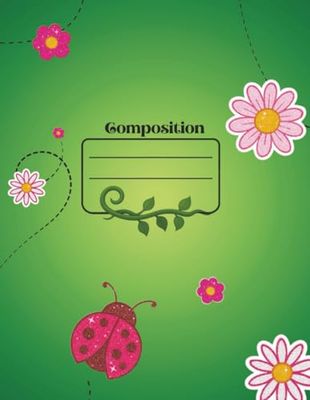 Garden Style Ladybug and Flowers Sketchbook | 8.5 x 11 in, 60 Blank Pages: Bright Green Garden-Style Cover with Pink Ladybug and Flowers | Perfect for ... or as a Fun Gift for Kids and Tweens