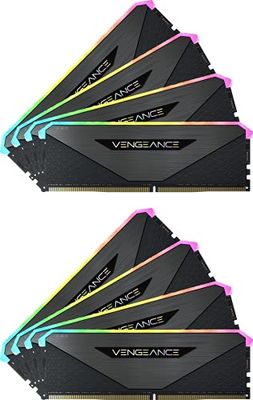Corsair Vengeance RGB RT 256GB (8x32GB) DDR4 3200MHz C16 Desktop Memory (Dynamic RGB Lighting, Optimised for AMD 300/400/500 Series, Compatible with Intel 300/400/500 Series) Black