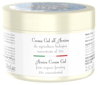 Arnica 35, Crema Gel Estratti BIO 35%, Arnica per Cavalli Uso Umano, 250 ml, Crema Corpo Rinfrescante con Menta Piperita ed Eucalipto, Massaggio Pelle di Muscoli e Articolazioni, Made in Italy