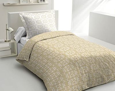 Home Linge Passion | Dekbedovertrek, 2-delig, 100% katoen, 57 draden, 1 persoon, 140 x 200 cm, MILONGA oker