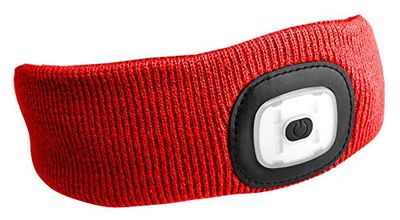 SIXTOL Hoofdband met hoofdlamp, 180 lm, opladen via USB, universele maat, rood