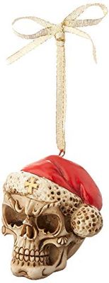 Design Toscano Skelly Claus II Gothic Skull Kerstboom Ornament, Polyresin, 6,5 cm