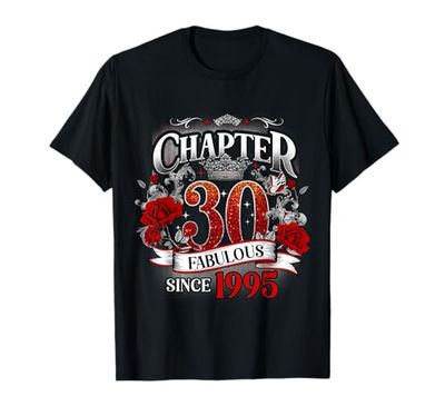 Womens Chapter 30 Fabulous Since 1995 30th Birthday Queen Maglietta