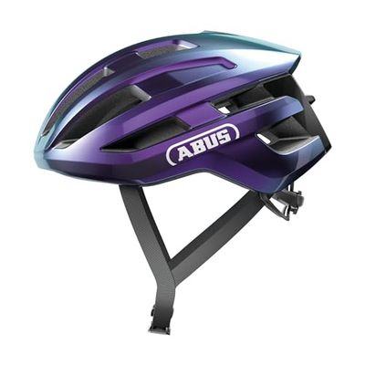 ABUS cykelhjälm PowerDome – Lättviktshjälm med smart ventilationssystem och aerodynamisk profil – Made in Italy – För män och kvinnor – Lila, storlek L