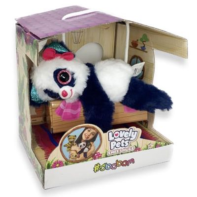 Sbabam Lovely Pets Sweet Hugs Big, Plysch Klämma Armband, Djur Leksak för Barn, Spel för Barn och Tidningskiosker, Pandas Hängande Plysch med Paket som blir kennel