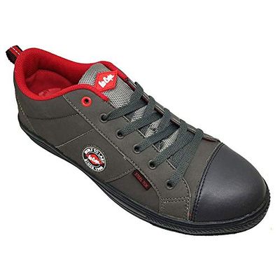 Lee Cooper LCSHOE054 Abbigliamento da lavoro SB/SRA Stivale da baseball retrò, Scarpa antinfortunistica da lavoro unisex con stile moderno, Grigio, 37 EU