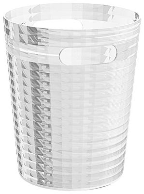 Gedy Glady, Cestino Bagno Trasparente, Gettacarta in Resine termoplastiche di Alta qualità, Misure 25,4 x 21,1 x 21,1 cm, 2 Anni di Garanzia, Design: R&S