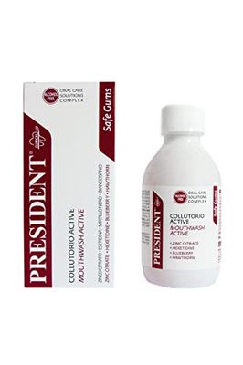 President COLLUTORIO ACTIVE Contrasta infiammazioni e sanguinamento gengivali e la formazione della placca - Senza Alcool - 200 ml