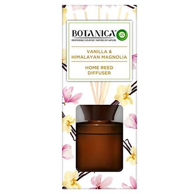 Botanica by Air Wick Air Freshener Reed Diffuser, Vanilla and Himalayan Magnolia, Pack 1 x 80ml, Inspired By Nature, Room Diffuser