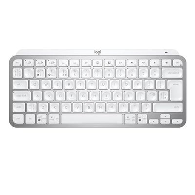 Logitech MX Keys Mini Minimalist Wireless Lighted Keyboard, Compact, Bluetooth, Backlit, USB-C, Compatible with Apple macOS, Windows, Linux, Android - Light Grey