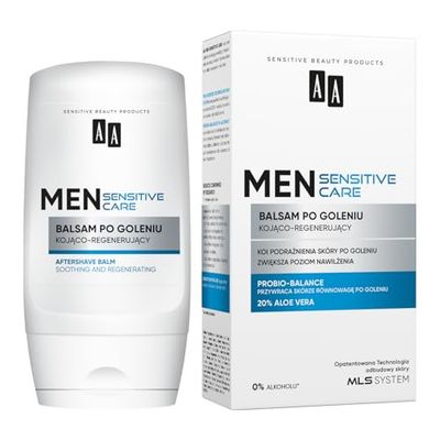 AA Men Sensitive Lozione dopobarba lenitiva e rigenerante, 100 ml