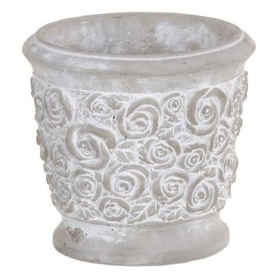 BigBuy Garden Bloempot, cementgrijs, 19 x 19 x 17,5 cm