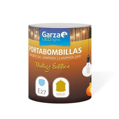 Garza Suporte de lâmpadas vintage E27, 60 W, dourado