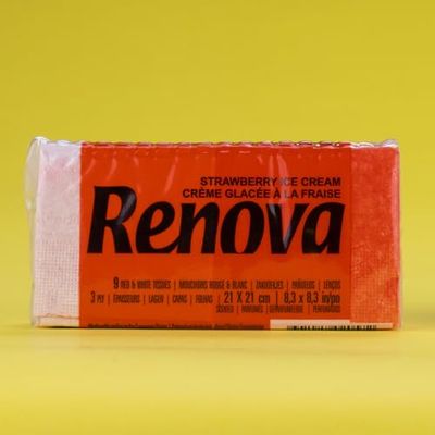 Renova mouchoirs de poche Red Label Rouge Aroma Crème glacée de fraise – 6 paquetitos – [Pack de 20]