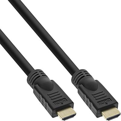 InLine® - Cavo HiD HDMI ad alta velocità con Ethernet, Premium, 4K2K, maschio/maschio, 10 m, colore: Nero/Oro