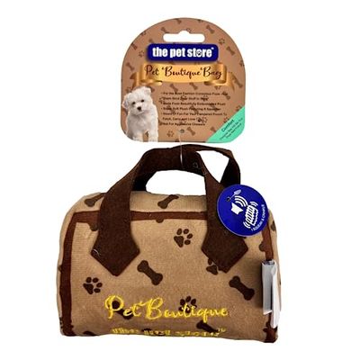 J&E Importers Green Jem Pet Boutique - Borsa per cani, super morbida e morbida per giocattoli, colore: marrone chiaro