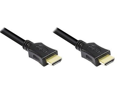 Höghastighets-HDMI-kabel med Ethernet, guldpläterade kontakter, 5 m, bra anslutningar svart