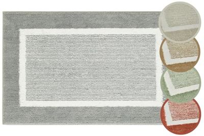 andiamo Maui - Tapis de Bain antidérapant - Doux et Moelleux - Tapis de Douche pour Salle de Bain - Antidérapant - Lavable - 40 x 60 cm + 50 x 80 cm - Gris
