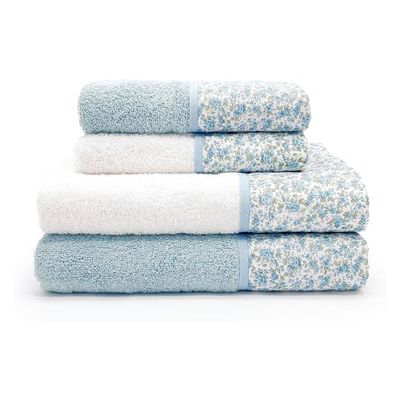 Creole Nice Lot de 4 Serviettes de Bain en Coton Perse