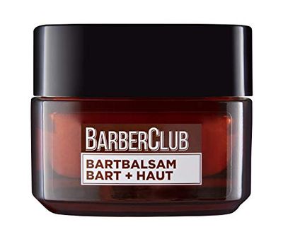 L'Oréal Men Expert Balsamo per barba + pelle per uomini, supporto per la crescita sana della barba, cura della barba da uomo con olio essenziale di legno di cedro, Barber Club, 1 x 50 ml