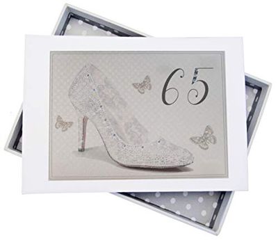 White Cotton Cards SHU65T Mini 65th Birthday Photo Album - Silver