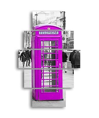Homemania HM205MDF155 Cuadro Londres, Multicolor, 95 X 0,3 X 60 Cm, 5 Piezas