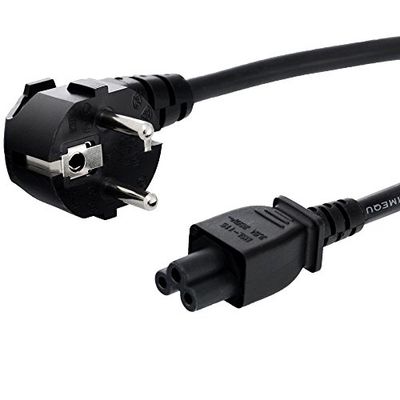 Link E40006 Cavo Alimentazione, Spina Tedesca, 16 Ampere, Presa Compaq Tripolare in Uso su Pc Portatili, 5 m, Nero