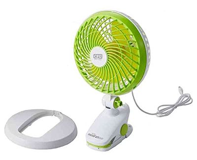 LUCE QUADRA CFG EV090 Mini-ventilator met USB-aansluiting, tafel- en wandhouder, diameter 22 cm, kantelbaar 90 graden
